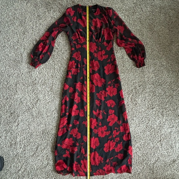 FORE Women’s Black Red Midi Dress. Size S. Floral Poppy Print. Lined. Gorgeous! - Picture 11 of 14